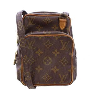 ミニアマゾン モノグラム キャンバス ショルダーバッグ ブラウン M45238