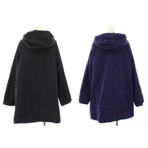 DoCLASSE Do CLASSE マジカルサーモグログランフードコート リバーシブル 中綿 アウター L ブラック パープル 16287-490