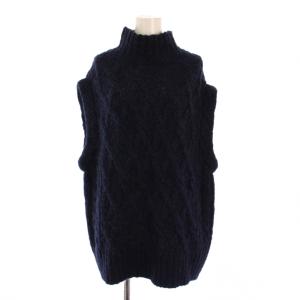 ニット ベスト プルオーバー ハイネック ウール アルパカ 0 ネイビー 09WNT235064 /BM