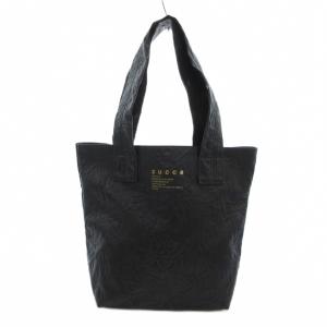 トートバッグ エンボス加工 ロゴプリント 黒 ブラック /UO