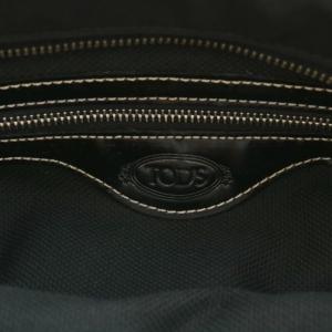 TOD'S トートバッグ ハンドバッグ ショルダーバッグ ナイロン レザー 黒 ブラック /AN1