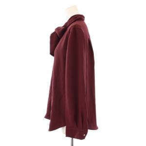 theory luxe MARVINE LILEN ボウタイシャツ ブラウス 長袖 バンドカラー 無地 ワンカラー ストレッチ