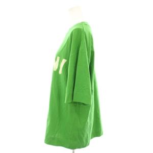 MARNI レタリングプリントミドルスリーブクルーネックオーバーサイズTシャツ カットソー 半袖 タグ付き 38 黄緑