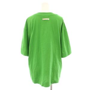 MARNI レタリングプリントミドルスリーブクルーネックオーバーサイズTシャツ カットソー 半袖 タグ付き 38 黄緑