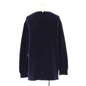 plantation ニット セーター 長袖 クルーネック 無地 M 紺 ネイビー /BB