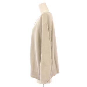 plantation ニットカーディガン 長袖 クルーネック ストレッチ M ベージュ /BB