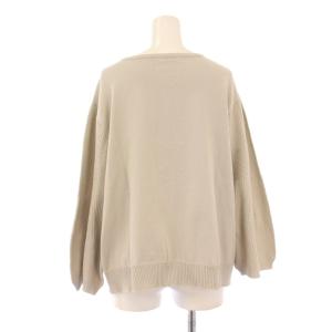 plantation ニットカーディガン 長袖 クルーネック ストレッチ M ベージュ /BB