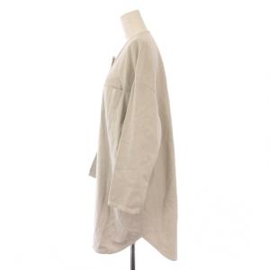 evam eva evameva エバムエバ フランネルコットンシャツ ブラウス 長袖 クルーネック 無地 F ライトグレー V213T934 /BB