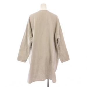 evam eva evameva エバムエバ フランネルコットンシャツ ブラウス 長袖 クルーネック 無地 F ライトグレー V213T934 /BB