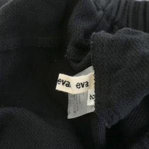 evam eva evameva エバムエバ タックパンツ イージーパンツ ウール 麻 リネン混 2 黒 ブラック E223T083 /AN18