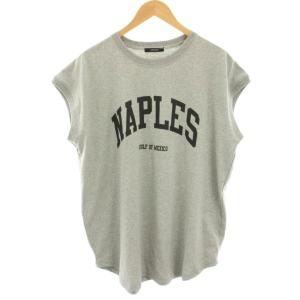 24SS ラウンドヘムロゴフレンチスリーブTシャツ カットソー プリント F グレー 24070400912020