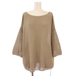 25SS 2WAY鹿子ニット 七分袖 ボートネック 薄手 F グレージュ LDZ1051405A0005