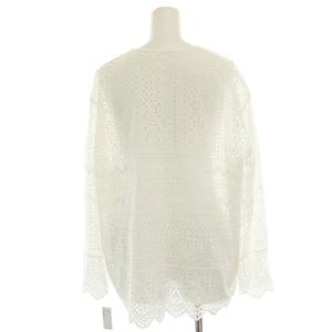 GALLARDAGALANTE 24SS 2WAY コットンレーススカラップブラウス シャツ 長袖 カットワーク F 白 ホワイト GGZ1041204A0010