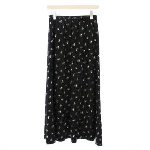 Loungedress GALLARDAGALANTE 25SS 花柄ナロースカート フレア イージー マキシ ロング ウエストゴム 総柄 F 黒 ブラック LDZ1051101A0008