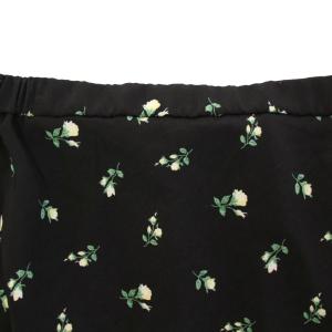 Loungedress GALLARDAGALANTE 25SS 花柄ナロースカート フレア イージー マキシ ロング ウエストゴム 総柄 F 黒 ブラック LDZ1051101A0008