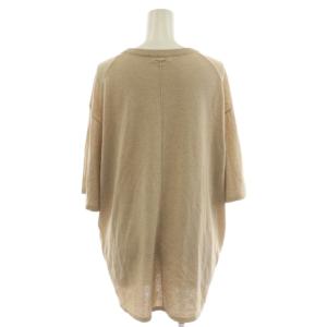 SALON 25SS ハイツイストコットンニットTシャツ カットソー 5分袖 F ベージュ SHM35150 /AN54