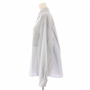 BEAUTY&YOUTH UNITED ARROWS シアーバックタックシャツ ブラウス 長袖 レギュラーカラー シースルー 無地 麻 リネン混 F 水色 ライトブルー