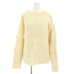 22AW ネパールハンドニットオーバーニット セーター クルーネック 長袖 ケーブル編み F 白 ホワイト