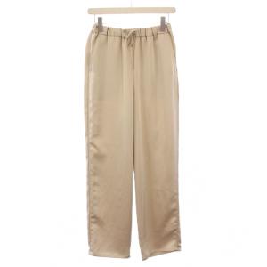 24AW ダブルサテンリラックスパンツ スラックス イージー ウエストゴム 36 ベージュ 24030900509030