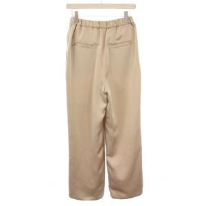 IENA 24AW ダブルサテンリラックスパンツ スラックス イージー ウエストゴム 36 ベージュ 24030900509030