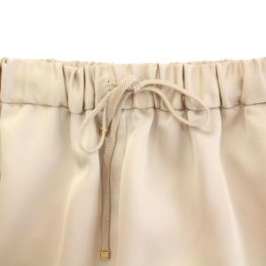 IENA 24AW ダブルサテンリラックスパンツ スラックス イージー ウエストゴム 36 ベージュ 24030900509030