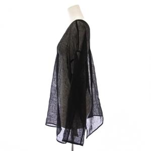 Spick&Span 25SS メッシュリネンルーズプルオーバー カットソー 長袖 ボートネック 薄手 シアー シースルー 無地