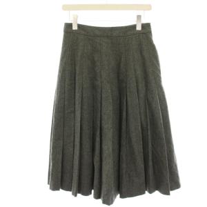 × FOX BROTHERS プリーツスカート フレアスカート ウール ミモレ ロング 3 グレー 578-8232008