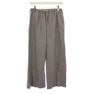 24AW ウールポプリンメルトンイージーパンツ ワイド ウエストゴム カシミヤ混 34 グレー 22044404207