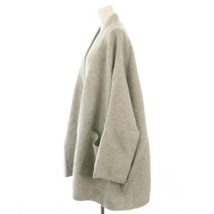 GALERIE VIE 24AW ラムズウール ガウンジャケット コーディガン ニット F グレー 23-07-44-07204