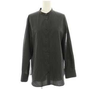 24SS クリーンブロードバンドカラーブラウス ノーカラーシャツ 長袖 4 グレー BLCYCM0304