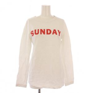 R&D.M.Co Tシャツ カットソー 長袖 クルーネック ロゴ プリント バイカラー M 白 ホワイト