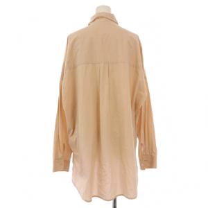 EVERYDAY I LIKE ワイドシャツ ブラウス 長袖 レギュラーカラー オーバーサイズ 無地 F ピンクベージュ 20050500803010