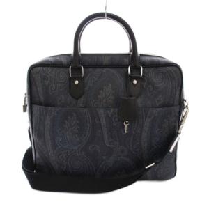 ビジネスバッグ 2WAY ブラック ペイズリー柄