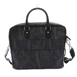 ETRO ビジネスバッグ 2WAY ブラック ペイズリー柄