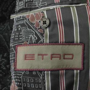 ETRO コーデュロイ テーラードジャケット ペイズリー柄 56 ブラック 162-1G880