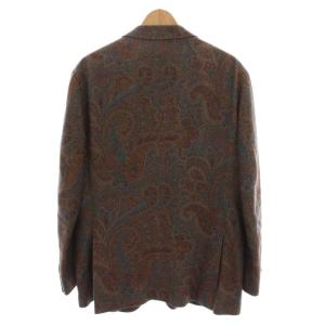 ETRO テーラードジャケット ペイズリー柄 カシミヤ 56 ブラウン マルチカラー 1G108
