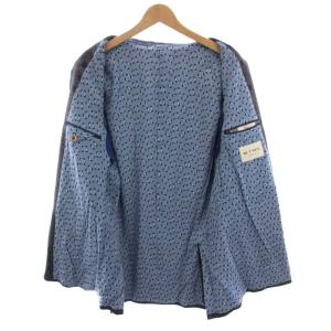 ETRO テーラードジャケット 総柄 シルク混 56 ネイビー 15380