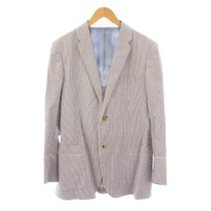 シアサッカー テーラードジャケット ストライプ柄 54 ブルー