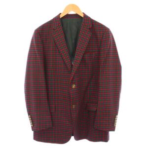 テーラードジャケット チェック柄 54 レッド