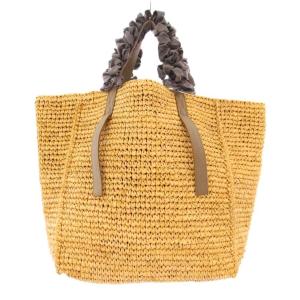 パイルトートバッグ ハンドバッグ カゴバッグ カゴバッグ フリル シルク バイカラー ベージュ グレー