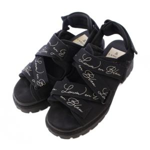 LANVIN en Bleu スポーツサンダル ストラップ クロス 厚底 ロゴ M 黒 ブラック /BB
