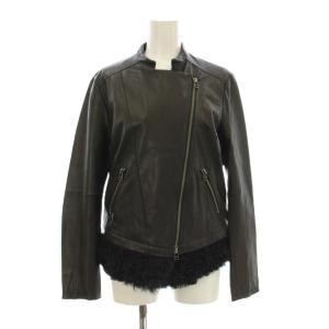 Selection ライダースジャケット ダブル レザージャケット ジップアップ ファー 38 黒 ブラック