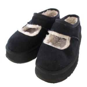 ビア メリージェーン BEA MARY JANE スリッポン シューズ ムートン USA8 ブラック S/N1167612