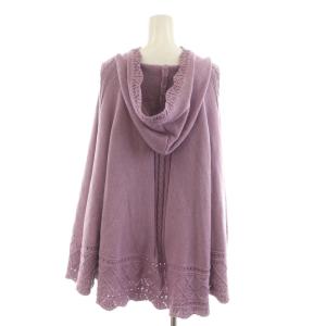 axes femme ケーブルニットポンチョ フード F 紫 パープル TS161X107 /RR