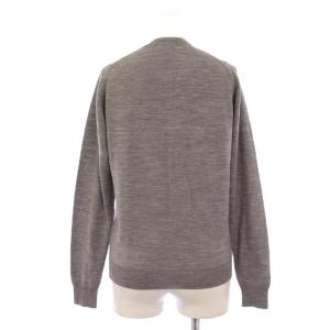 JOHN SMEDLEY ニットカーディガン 長袖 クルーネック 薄手 ウール 無地 S グレー /BB