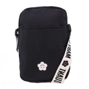 ノベルティ ショルダーバッグ ロゴ バイカラー 黒 ブラック 白 ホワイト /BB