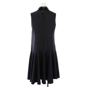FOXEY NEW YORK リーブルドレス フレアワンピース 38 ネイビー
