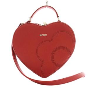 ハート型 ショルダーバッグ ハンドバッグ 赤 レッド /G