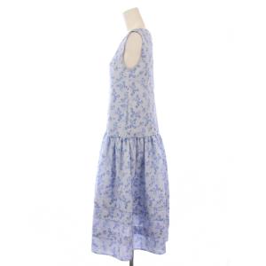 FOXEY NEW YORK ジャルディーノボタニカ フレアワンピース 38 ライトブルー