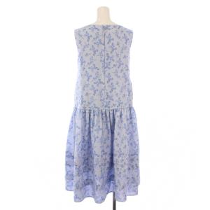 FOXEY NEW YORK ジャルディーノボタニカ フレアワンピース 38 ライトブルー